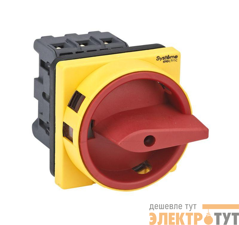 Выключатель-разъединитель 3п 32А IP20 с красн. рукоят. на дверцу 4 винтами с замком SE MSD32310R