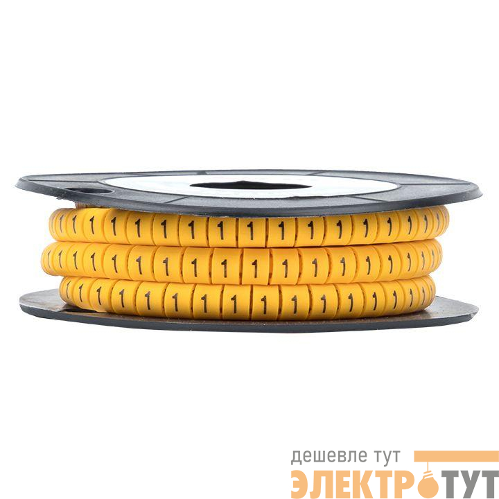 Маркер каб. 6.0кв.мм "1" (ЕС-3) (уп.350шт) EKF plc-KM-6-1
