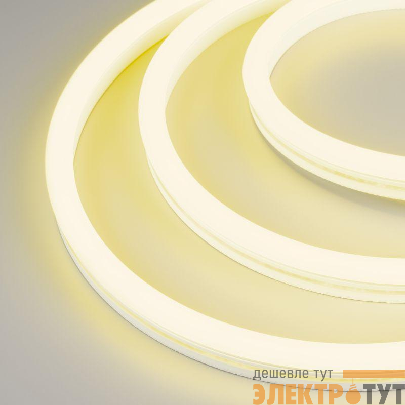 Лента светодиодная WAVE-SIDE-A120-12x25mm 230В Yellow 12Вт/м IP67 wire x2 грибовидная форма герметичная (уп.50м) Arlight 051937