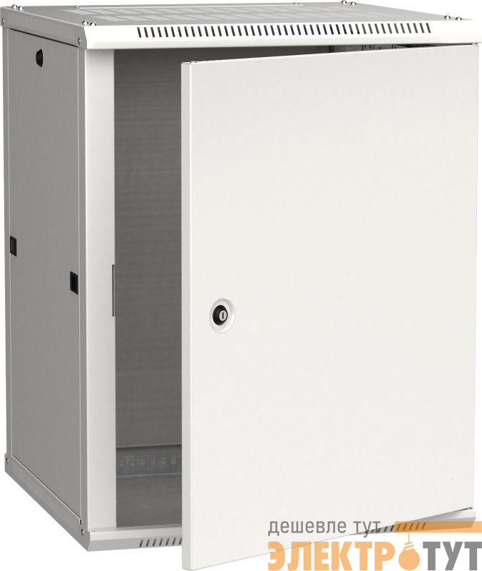 Шкаф 19 дюйм LINEA W 15U 600х600мм настен. метал. дверь RAL7035 ITK LWR3-15U66-MF