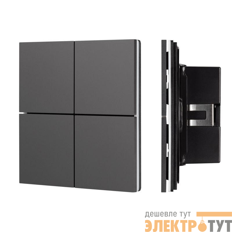 Панель кнопочная KNX-304-23-IN BUS IP20 без рамки метал. черн. INTELLIGENT ARLIGHT 039663