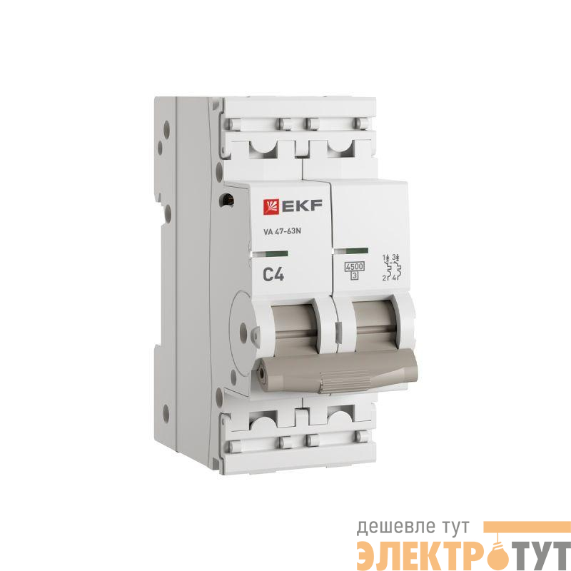 Выключатель автоматический 2п C 4А 4.5кА ВА 47-63N PROxima EKF M634204C