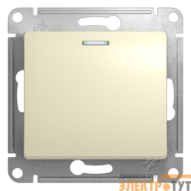 Переключатель проходной 1-кл. СП Glossa 10А IP20 (сх. 6а) 10AX с подсветкой механизм беж. SE GSL000263