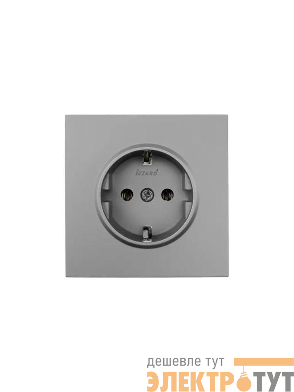 Розетка 1-мест. с/з ПБТ СП ZIMA IP20 16А безвинт. зажим сер. матов. LEZARD 704-7488-122BQC