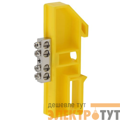 Шина PE "земля" на DIN-изоляторе ШНИ-6х9-4 NO-222-89-1 никелирован. Д желт. Эра Б0044138