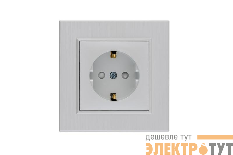 Розетка 1-м Karea LINE STAR с заземл. жемчуж. Makel 86100028