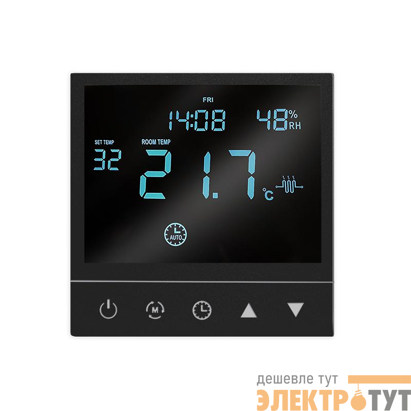 Термостат электронный 16А для теплого пола с датчиком +5-+40град.C в сборе графит UNIVersal A0065-Gr