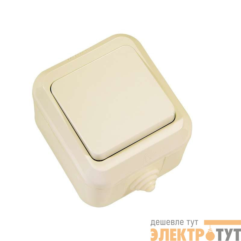 Выключатель 1-кл. ОП 10А IP44 п/герм. крем. Makel 18200