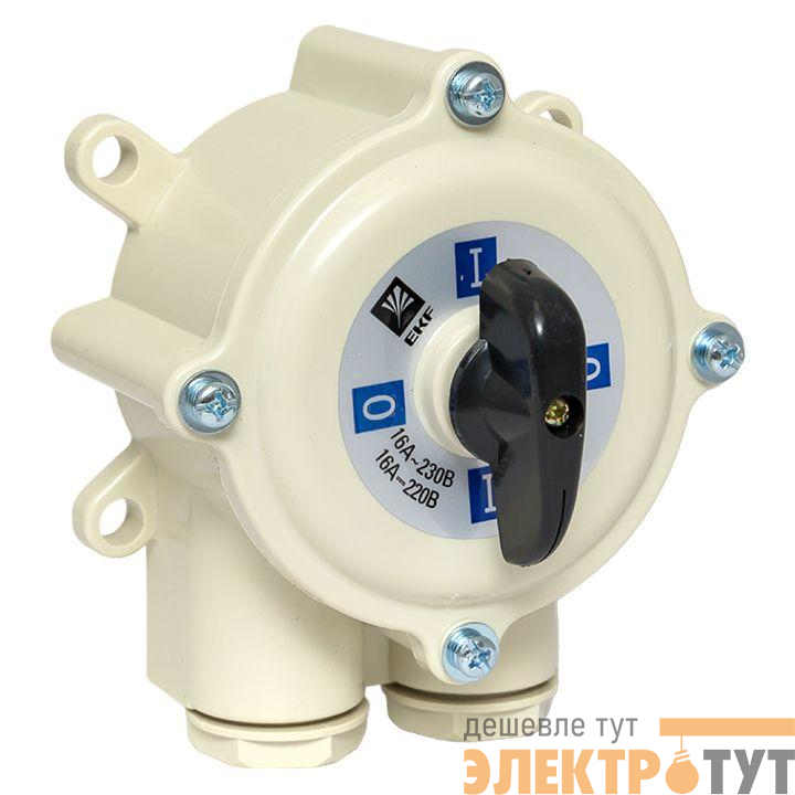 Выключатель пакетный 1-кл. 16А IP56 ПВ3-16 М1 пл. беж. EKF pv-3-16-4