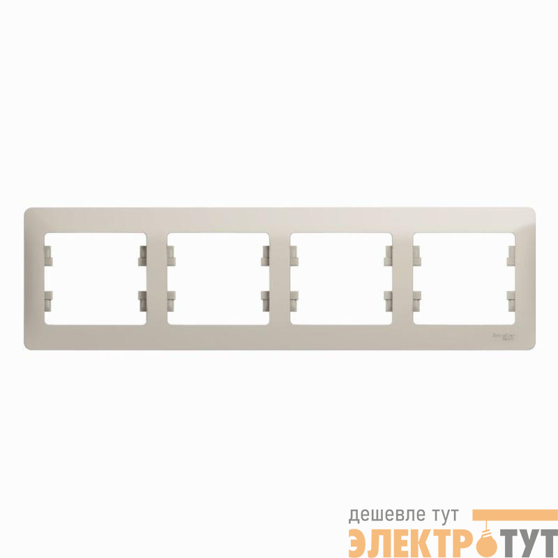 Рамка 4-м Glossa горизонт. молоч. SE GSL000904