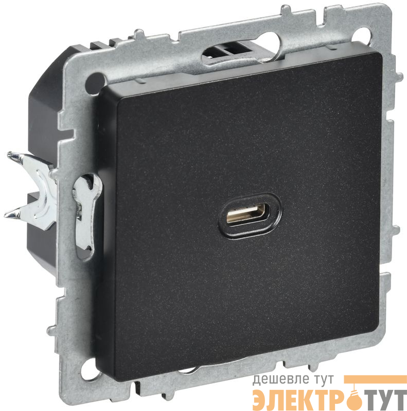 Розетка СП BRITE РЮ12-1-БрЧ USB C 65Вт высокоскор. заряд. черн. IEK BR-U13-065-K02