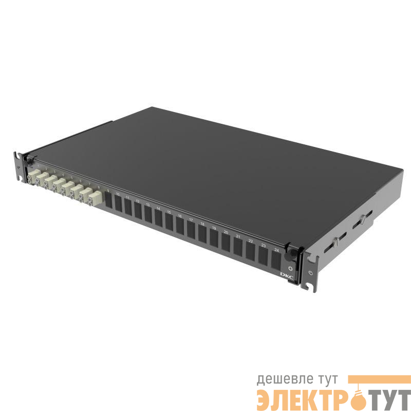 Полка оптическая выдвижн. 1U с адаптерами 8 х duplex LC ОМ2 в комплекте с лицевой панелью пигтейлами сплайс-кассет(ой/ами) и гильзами КДЗС DKC RNFP50DLCU8