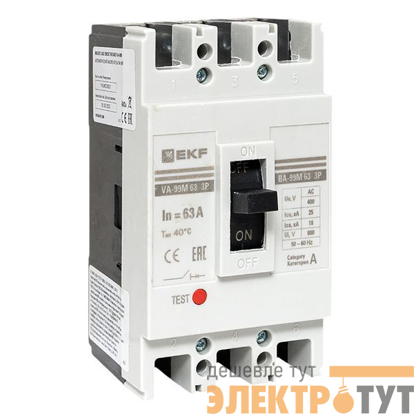 Выключатель автоматический 3п 63/63А 25кА ВА-99М PROxima EKF mccb99-63-63m