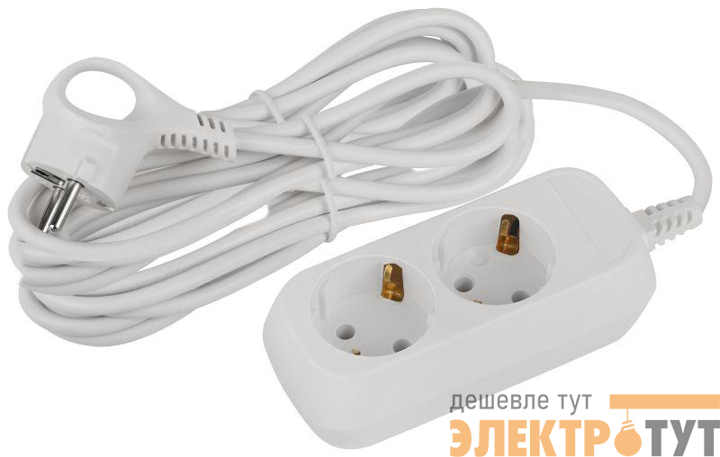 Удлинитель электрический UDL-10-250-E Greenline 2 розетки с заземлением 5м ПВС 3х0.75кв.мм Эра Б0065074