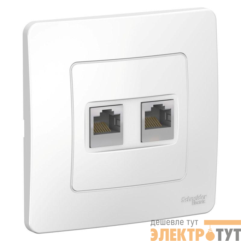 Розетка компьютерная 2-м СП Blanca RJ45 кат.5E бел. SE BLNIS045451