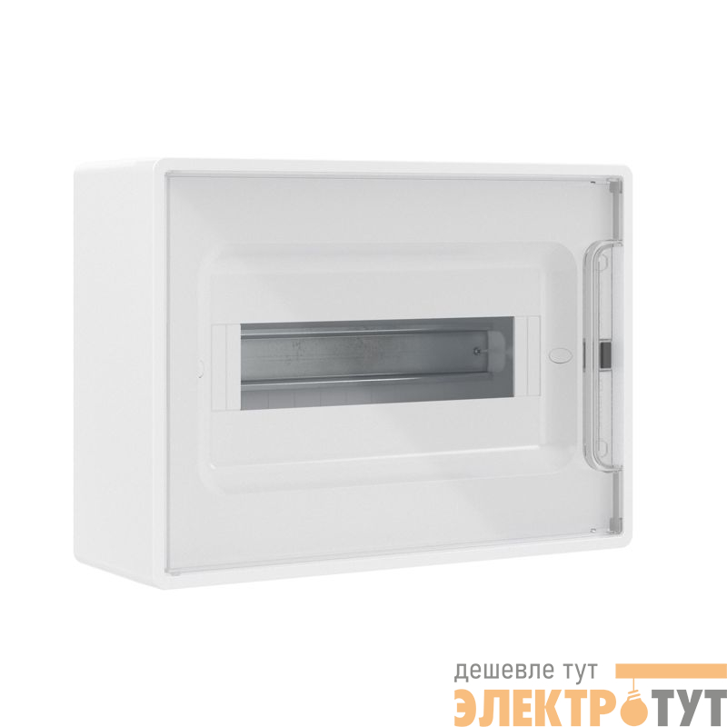 Щиток настенный Фрейм (FRAME) 12мод. IP41 с прозр. дверцей с 2 шинами PEN на 8+6 отверст. бел. DKC F12W1WT