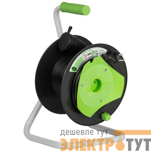 Удлинитель на пластик. катушке 1х20м без заземл. GAZ-2x1-20m Greenline ПВС 2х1 Эра Б0065120