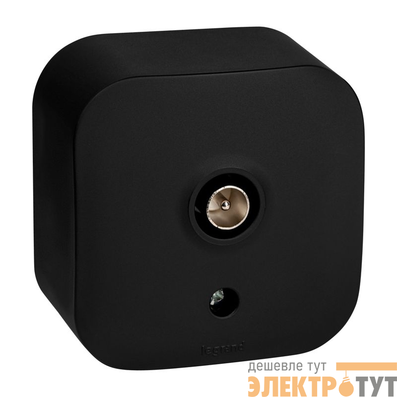 Розетка телевизионная TV 1-м ОП Quteo IP20 с топологией "звезда" черн. матов. IEK 782478