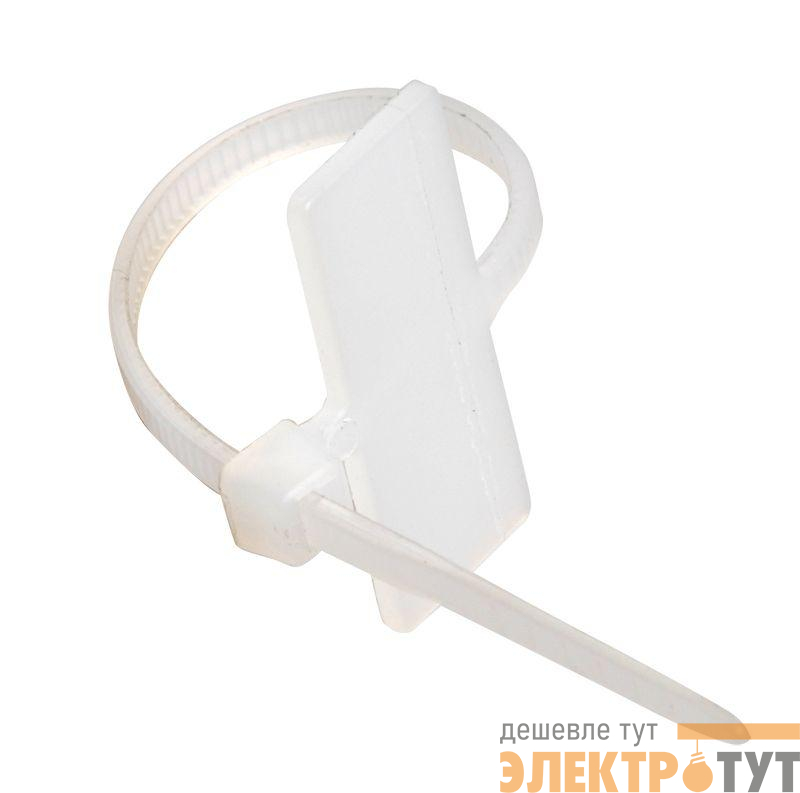Хомут кабельный ХП2 2.5х100 нейл. бел. с таб. 24х10 (уп.100шт) IEK UHH62-3-100-100