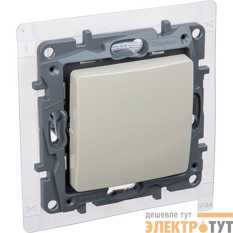 Переключатель 1-кл. Etika 10А IP44 250В безвинтов. зажимы сл. кость IEK 672307