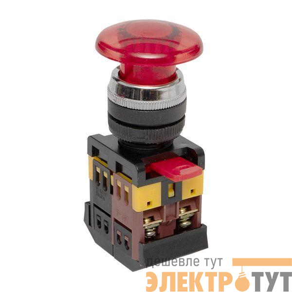 Кнопка "Грибок" AELA-22 NO+NC 220В с подсветкой красн. PROxima EKF pbn-aela-1r-220