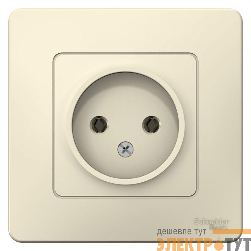 Розетка 1-м СП Blanca 16А IP20 250В без заземл. без защ. шторок молоч. SchE BLNRS000012
