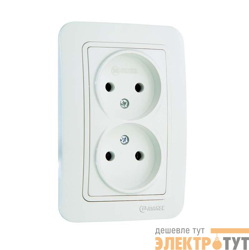 Розетка 2-м СП Lillium 16А IP20 без заземл. бел./бел. Makel 70017