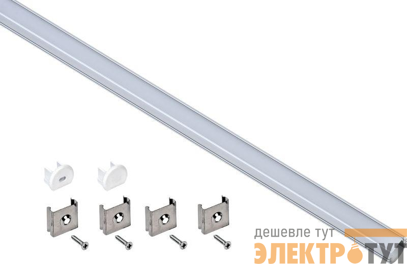 Профиль алюминиевый для LED ленты 1816 накладной кругл. опал (дл.2м) компл. аксессуров IEK LSADD1816-SET1-2-N2-1-08