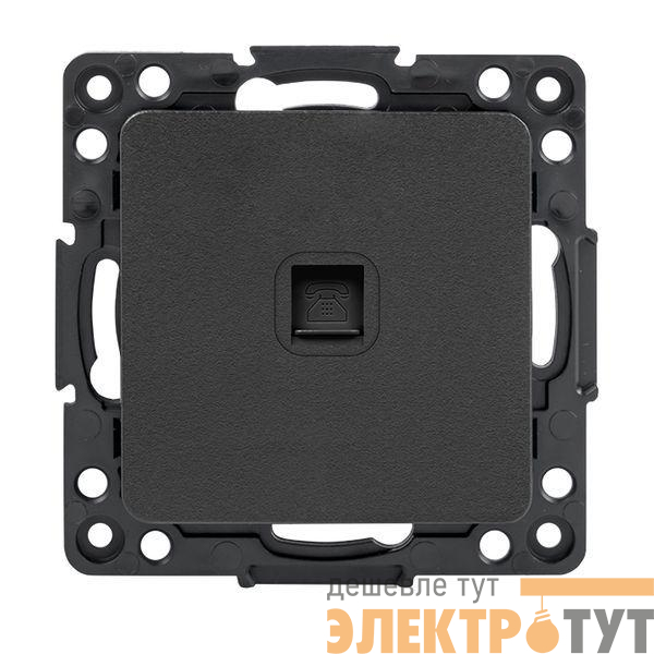 Розетка телефонная 1-м Стокгольм механизм черн. PROxima EKF EZT01-034-10