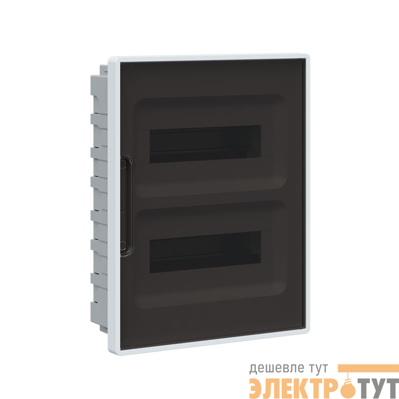Щиток встраиваемый Фрейм (FRAME) 24мод. для полых стен с тонированной дверцей с 4 шинами PEN (2шт на 8 отверст. и 2шт на 6 отверст.) бел. DKC F24B3WD