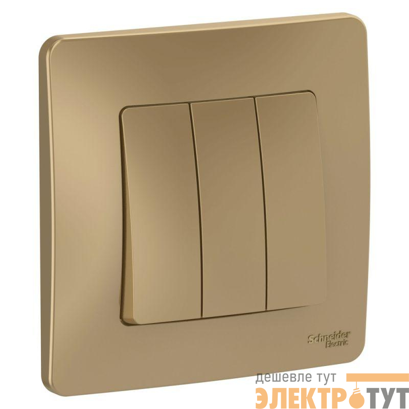 Выключатель 3-кл. СП Blanca 10А IP20 (сх. 1+1+1) 250В титан SchE BLNVS100504
