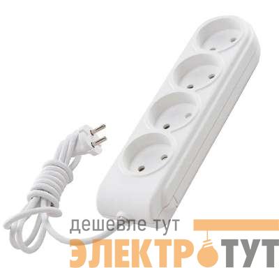 Удлинитель 4х2м без заземл. 10А IP20 защ. шторки Makel N4010031