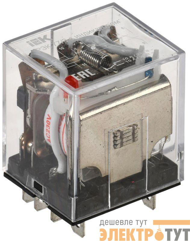Реле РЭК 77-3(LY3) 10А 230В AC с индикацией IEK RRP10-3-10-220A-LED