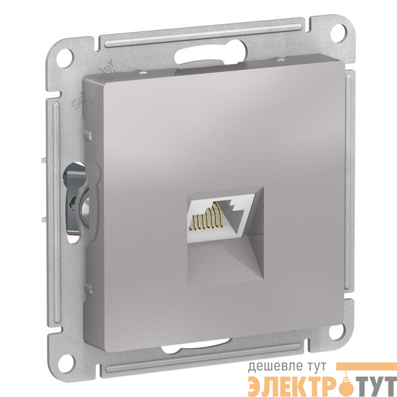 Розетка компьютерная 1-м AtlasDesign RJ45 кат.5E механизм алюм. SE ATN000383