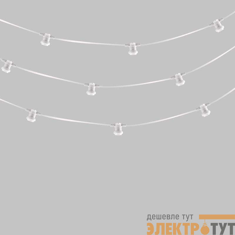Гирлянда "Белт Лайт" 2жил. 50м шаг 40см 125 патронов E27 IP65 бел. круглый провод Neon-Night 331-242