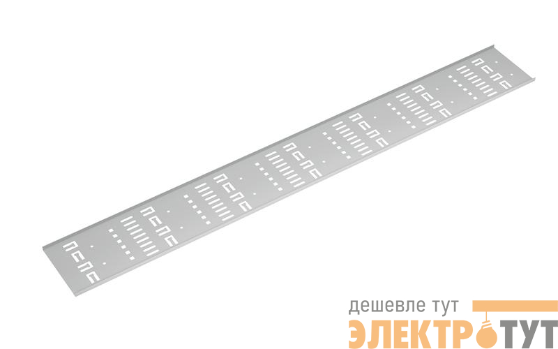 Органайзер-лоток вертикальный перфорированный кабельный в шкаф 27U VCM-27U-GY метал. сер. (RAL 7035) Cabeus 10615c