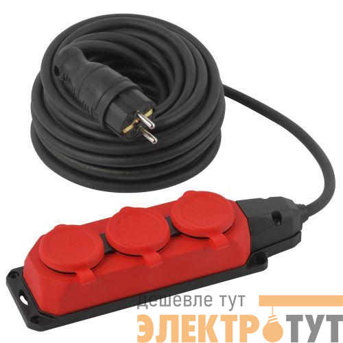 Удлинитель 3х10м с заземл. IP44 КГ 3х1.5 каучук UK-3e-3x1.5-10m-IP44(KG) Эра Б0057580