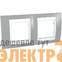 Рамка 2-м Unica Хамелеон горизонт. сер./бел. SchE MGU6.004.865