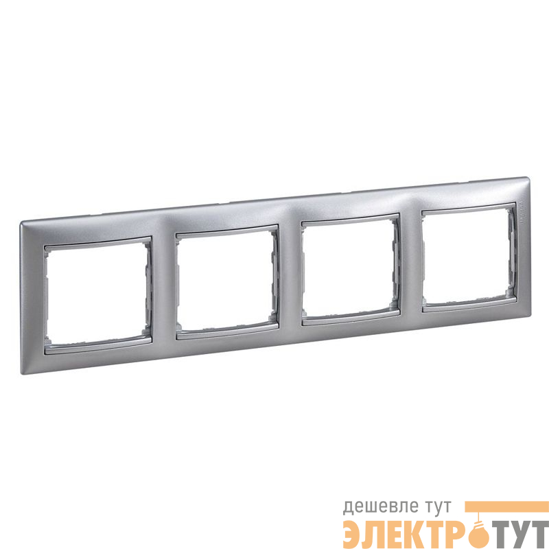Рамка 4-м СП Valena IP20 горизонт. алюм. (DIY-упак.) IEK 694333