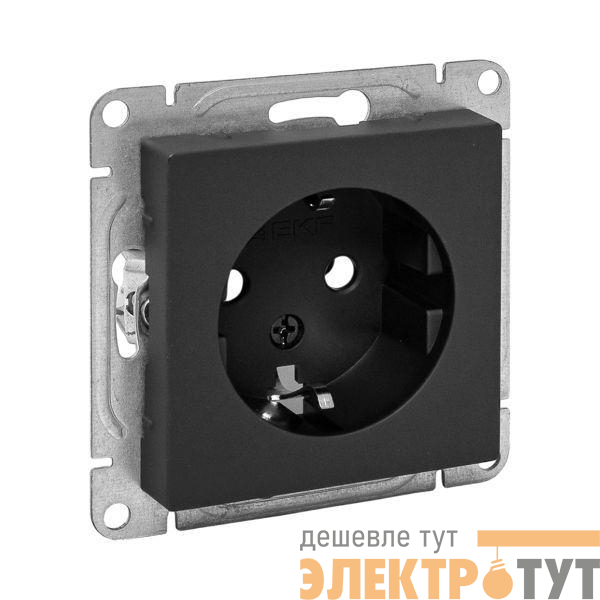 Розетка СП Эпика 16А с заземл. без защ. шторок механизм черн. EKF UP1-SOB-110