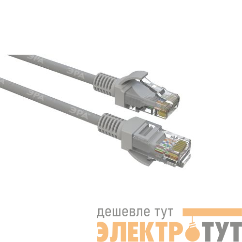 Патч-корд кат.5E U/UTP CU PC-0.5U 0.5м сер. Эра Б0051408
