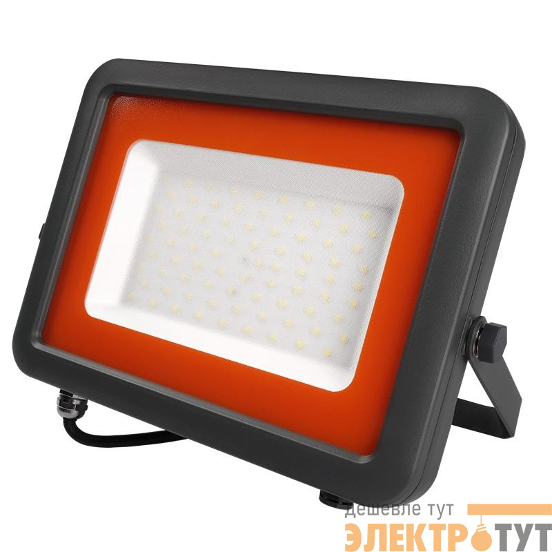 Прожектор светодиодный PFL-S2 70Вт 6500К IP65 220–240В ДО с клапаном закален. матов. стекло сер. JazzWay 2853318D