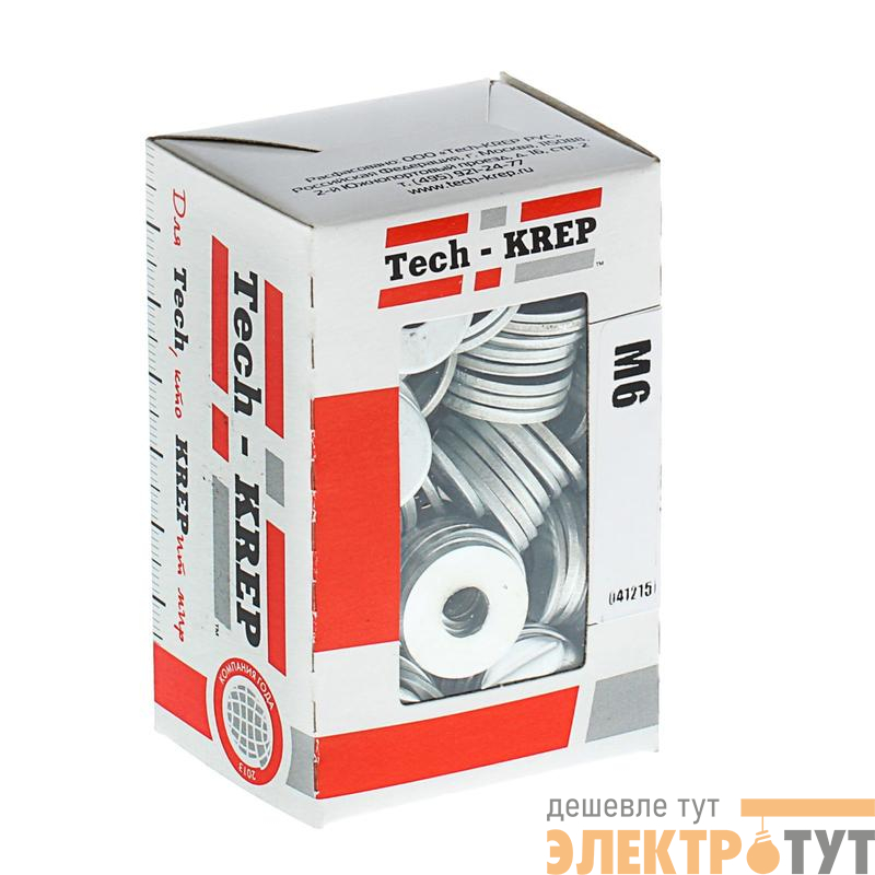 Шайба DIN9021 кузовная оцинк. М6 (уп.200шт) Tech-KREP 105265