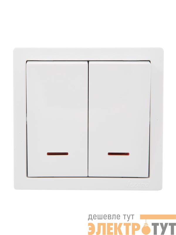 Выключатель 2-кл. ОП LETO с индикацией бел. LEZARD 752-0200-112