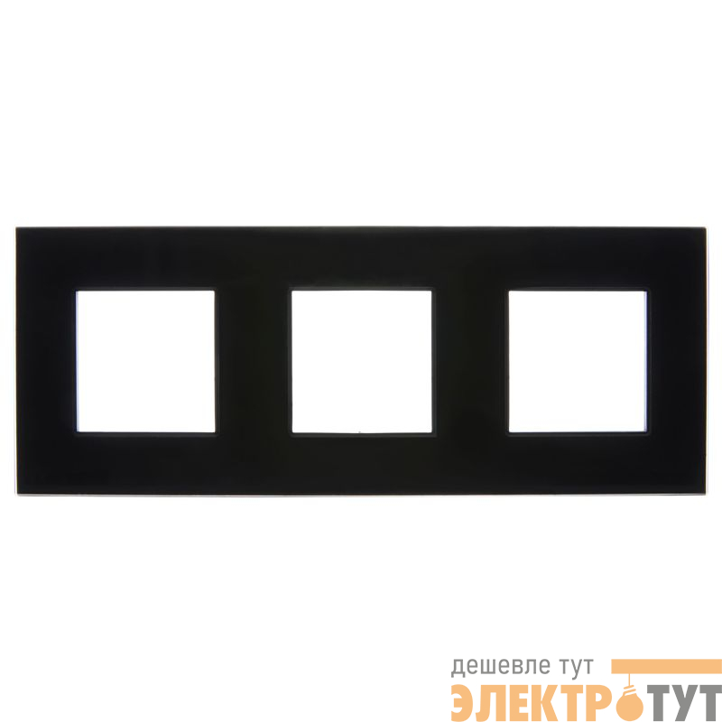 Рамка 3-м SKANDY SK-F23Bl стекло черн. IEK SK-M32-G-K02