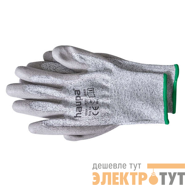 Перчатки с полиуретановым покрытием 5 степень защ. размер 9 сер. (пара) HAUPA 120304/9