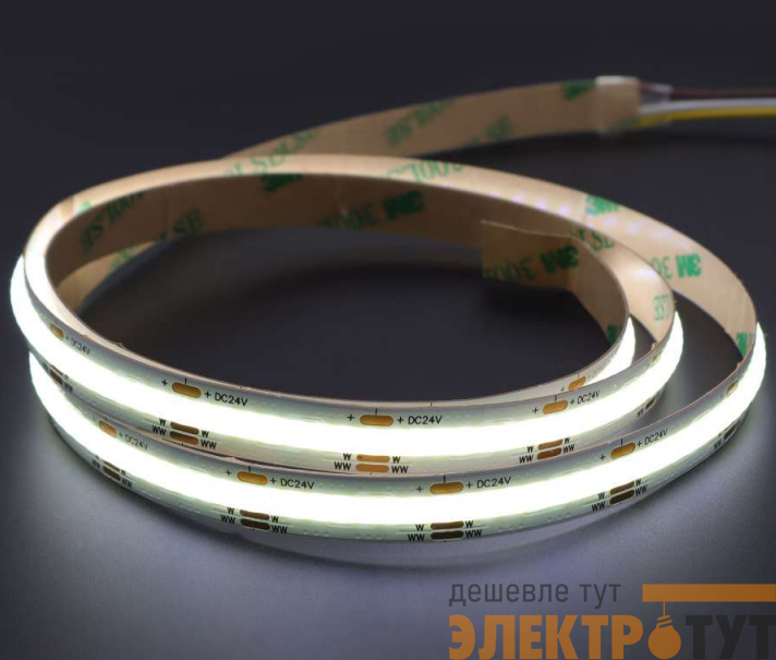 Лента светодиодная 14Вт/м 24В 4000К 10мм IP20 SMD COB 528LED/м (уп.5м) VARTON VLS-20-14-COB-10-528-40