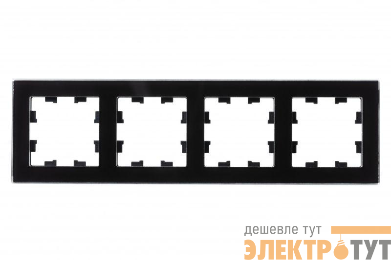 Рамка 4-м AtlasDesign Nature стекло черн. SchE ATN321004