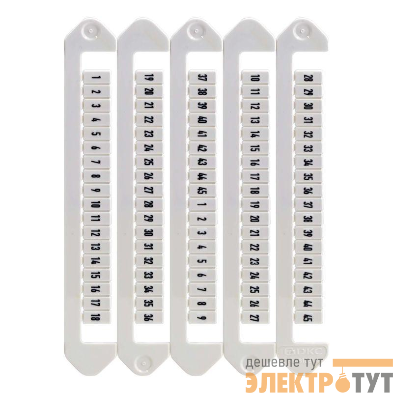 Маркировка для клемм ширина 5мм от 1 до 45 горизонтальная ориентация DKC NUTB-5-1-45H