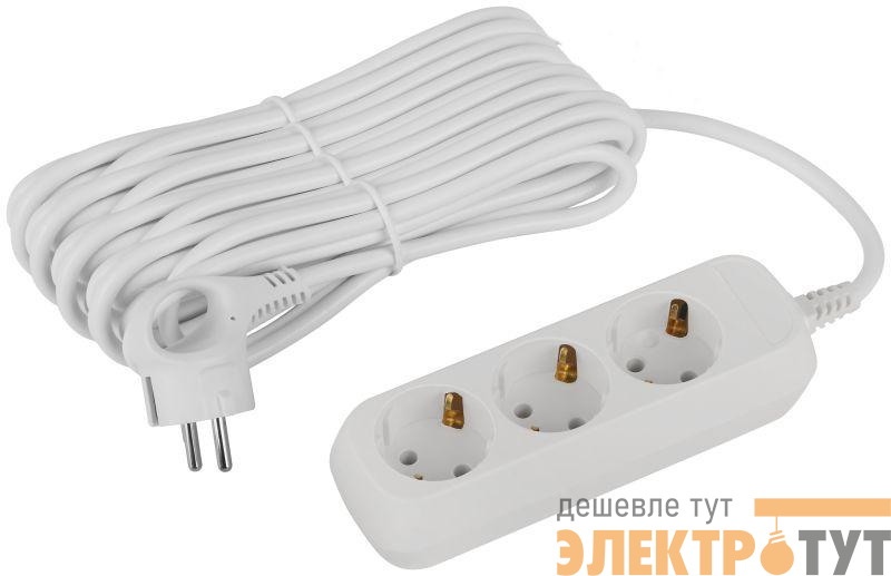 Удлинитель электрический UDL-16-3100-E Greenline 3 розетки с заземлением 10м ПВС 3х1кв.мм Эра Б0064983